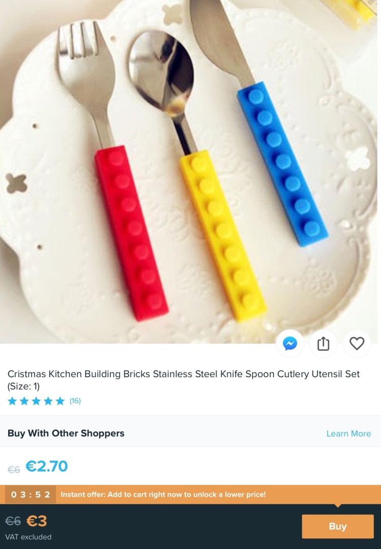 LEGO Style Cutlery Set